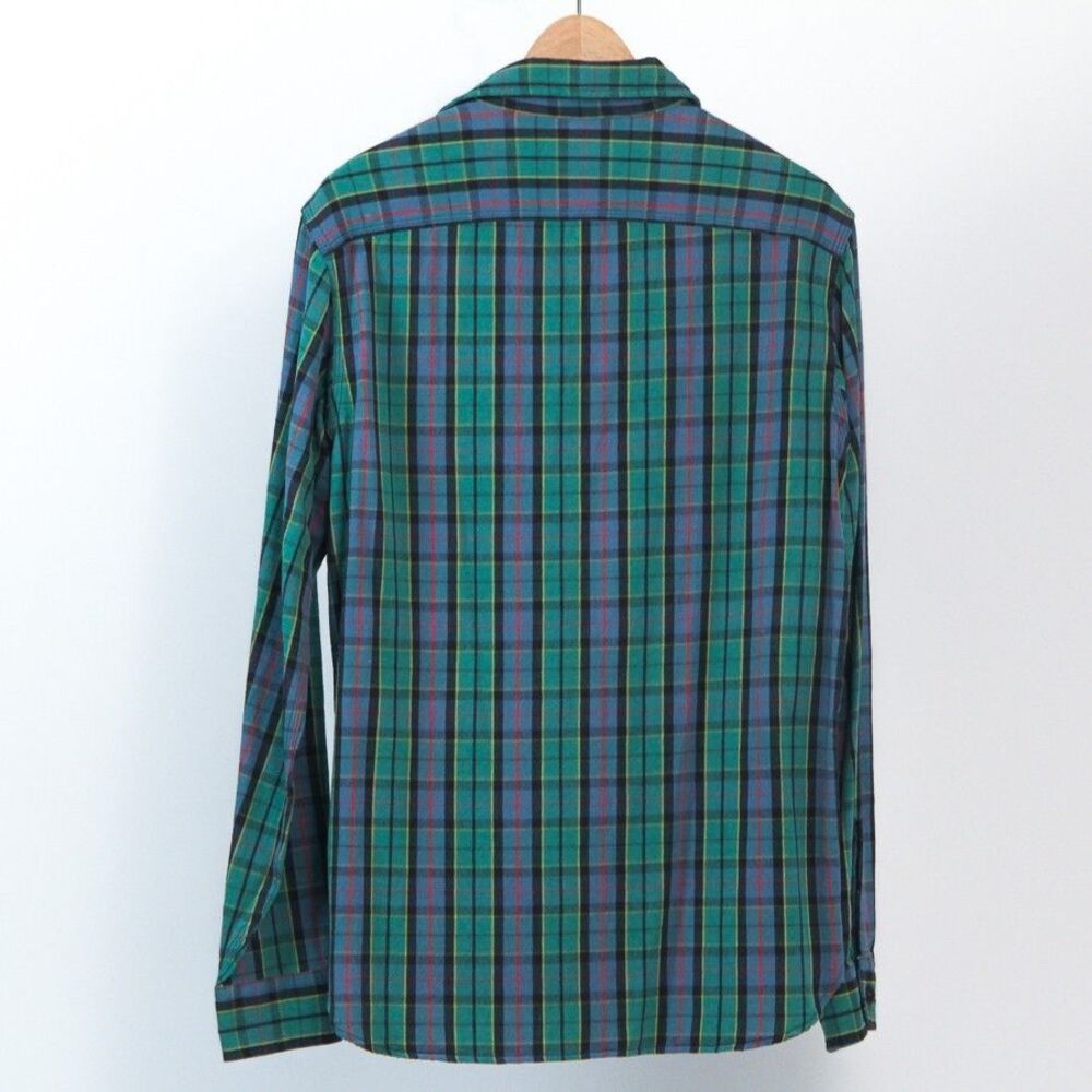 RRL Double Ralph Lauren Cotton Green/Blue Multi Plaid Button Down Shirt, Small - Picture 3 of 12